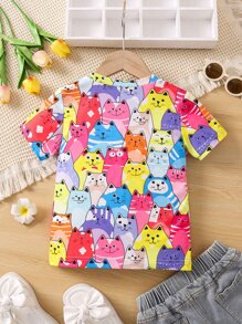 Toddler Girls Cartoon Graphic Tee - Multicolor - View 2