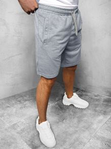 Manfinity Homme Nam Lỏng lẻo phù hợp Eo dây rút Quần short - Xám - Xem 2