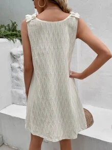 Breezaya 荷葉邊直筒連衣裙 - 杏色 - 查看 4