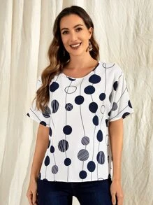 EMERY ROSE Áo sơ mi nữ Chấm bi Giải trí - Nhiều màu - Xem 1