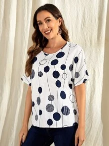 EMERY ROSE Áo sơ mi nữ Chấm bi Giải trí - Nhiều màu - Xem 3