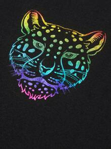 Manfinity Áo thun & Áo lót Nam Thú vật Giải trí - màu đen - Xem 4