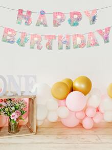 13pcs Mermaid Birthday Party Decorative Pull Flag - Multicolor - View 2