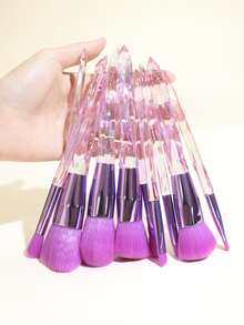 10pcs Clear Makeup Brush Set,Brush Set,Makeup Brush Kit,Make Up Brush Set,Make Up Set Complete,Makeup Brush Set,Complete Makeup Kit,Brush Kit,Brushes Makeup Set,Makeup Gift Set,Set - Purple - View 5