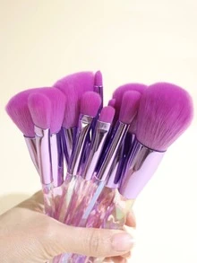 10pcs Clear Makeup Brush Set,Brush Set,Makeup Brush Kit,Make Up Brush Set,Make Up Set Complete,Makeup Brush Set,Complete Makeup Kit,Brush Kit,Brushes Makeup Set,Makeup Gift Set,Set - Purple - View 6