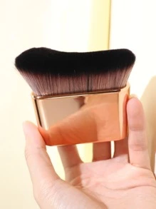 1入組單玫瑰金柔軟頭髮大粉底刷新月形化妝刷臉部刷刷刷美妝工具方便 - 玫瑰金 - 查看 3