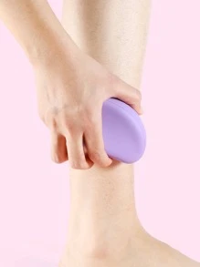 Mango Shaped Crystal Hair Eraser And Foot File, 1pc Reusable Crystal Hair Remover Magic Painless Exfoliation Hair Removal Tool, Magic Hair Eraser For Back Arms Legs Fast & Easy Crystal Hair Eraser For Women And Men, Foot File Callus Remover For Dead Skin - Purple - View 3
