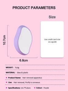 Mango Shaped Crystal Hair Eraser And Foot File, 1pc Reusable Crystal Hair Remover Magic Painless Exfoliation Hair Removal Tool, Magic Hair Eraser For Back Arms Legs Fast & Easy Crystal Hair Eraser For Women And Men, Foot File Callus Remover For Dead Skin - Purple - View 6