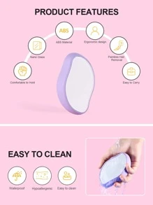Mango Shaped Crystal Hair Eraser And Foot File, 1pc Reusable Crystal Hair Remover Magic Painless Exfoliation Hair Removal Tool, Magic Hair Eraser For Back Arms Legs Fast & Easy Crystal Hair Eraser For Women And Men, Foot File Callus Remover For Dead Skin - Purple - View 7