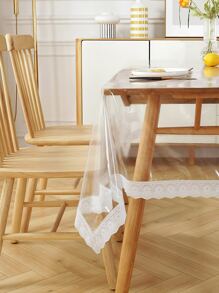 1pc Clear Waterproof Tablecloth - Clear - View 2