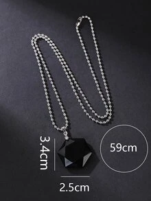 Men Geometric Natural Crystal Charm Necklace - Multicolor - View 4