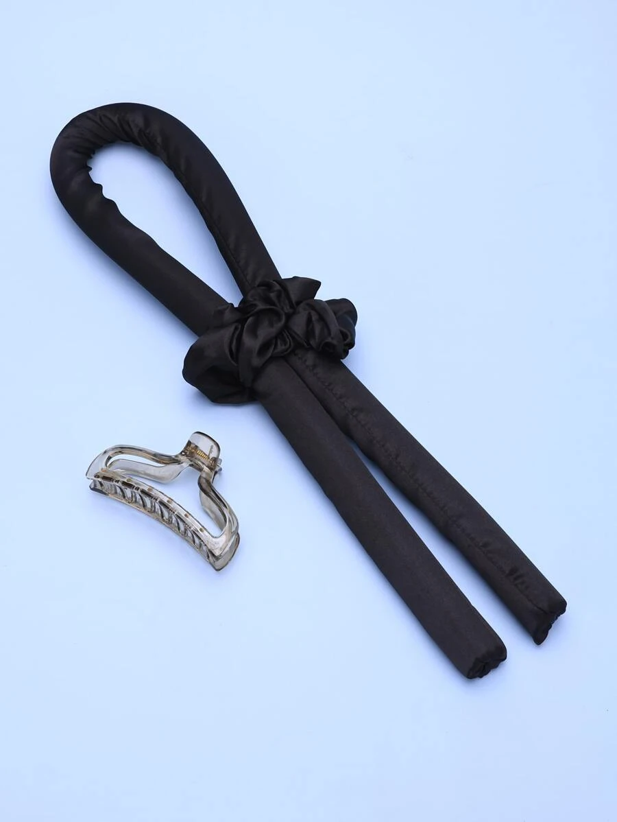 4pcs Solid Hair Roller Tool Set,Hair Rollers for Heatless Curls | Heatless Hair Curlers & Hot Rollers | Hair Curlers to Sleep in | Heatless Curling Rod Headband | Heatless Curler - Black - View 1