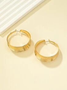 Minimalist Hoop Earrings - Yellow Gold - View 5