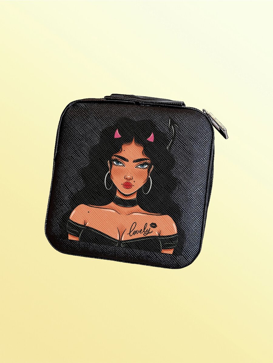 Ashley Baxter Letter Detail Figure Graphic Jewelry Box - Multicolor - View 1