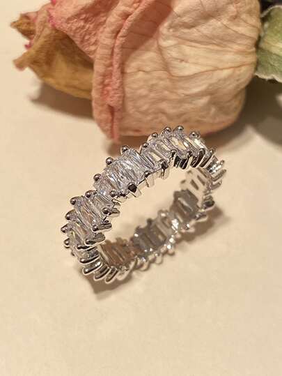 rakol Anillo zirconia cúbica adorno para mujeres para fiesta banquete boda