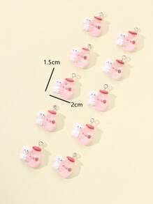 10入組貓和牛奶瓶DIY吊墜 - 彩色 - 查看 3
