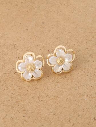 花朵装饰夹式耳环 情人节、妈妈、母亲、母亲节、礼物