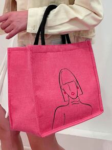 2 Miếng Dung lượng lớn Đồ họa Hình Túi Top Handle Với ví coin Bộ túi đi học Đối với , Cô gái tuổi teen , Cao đẳng Sinh viên , Hoàn hảo Đối với Trường đại học & Trung học phổ thông , Ngoài trời , Du lịch & Trở lại Đến , Màu sắc - Màu Hồng Tươi - Xem 2