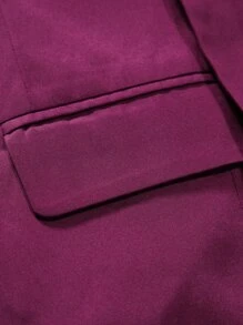 Manfinity Men Shawl Collar Single Button Blazer & Suit Pants - Burgundy - View 4