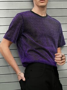 Manfinity AFTRDRK Tops Nam màu trơn Đường phố - Màu tím - Xem 3