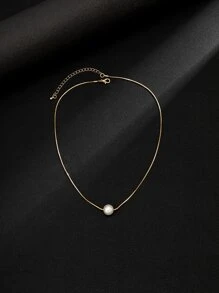 Đúng mốt Và Phổ biến nhất Nam Đồ trang trí Ngọc Trai giả Dây chuyền Đồng Đối với Đồ trang sức Qủa tặng Và Đối với A Sành điệu - Vàng - Xem 4