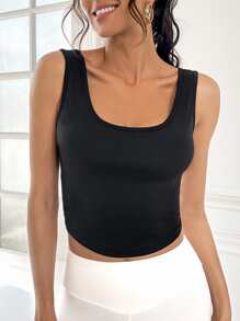 Easithlete Áo Tees & Tanks  Thể thao Nữ Lộ Lưng Hội Chữ thập màu trơn - màu đen - Xem 2