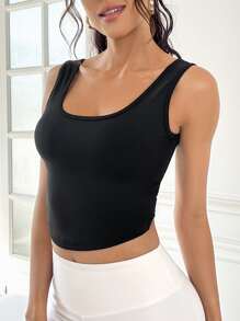 Easithlete Áo Tees & Tanks  Thể thao Nữ Lộ Lưng Hội Chữ thập màu trơn - màu đen - Xem 3