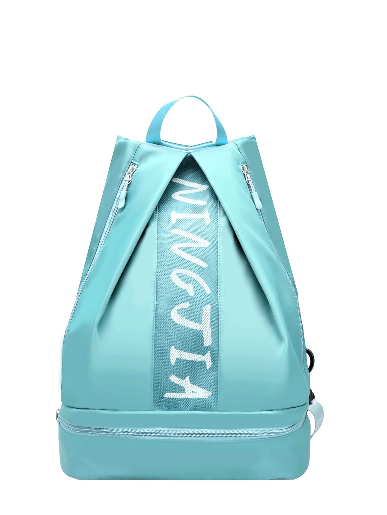 1pc Letter Graphic Training Bag - Cadet Blue - View 1