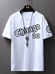 Manfinity Homme Men Letter Graphic Tee - White - View 1