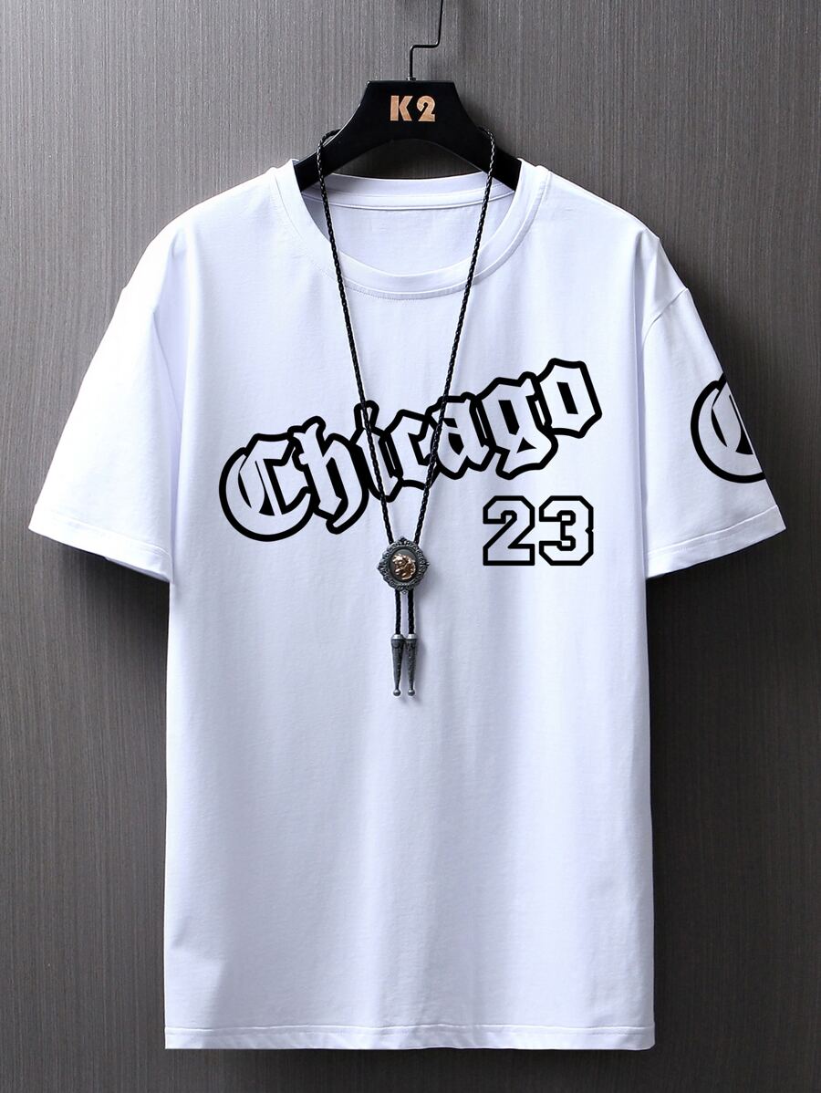 Manfinity Homme Men Letter Graphic Tee - White - View 1