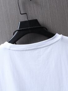 Manfinity Homme Men Letter Graphic Tee - White - View 6