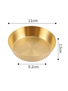 1pc Stainless Steel Sauce Dish - Gold - View 2