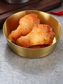 1pc Stainless Steel Sauce Dish - Gold - View 3