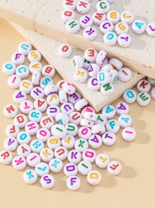 100入組字母細節DIY珠子 - 彩色 - 查看 2