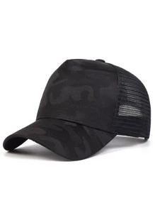 Men Camo Print Trucker Hat Casual - Multicolor - View 1