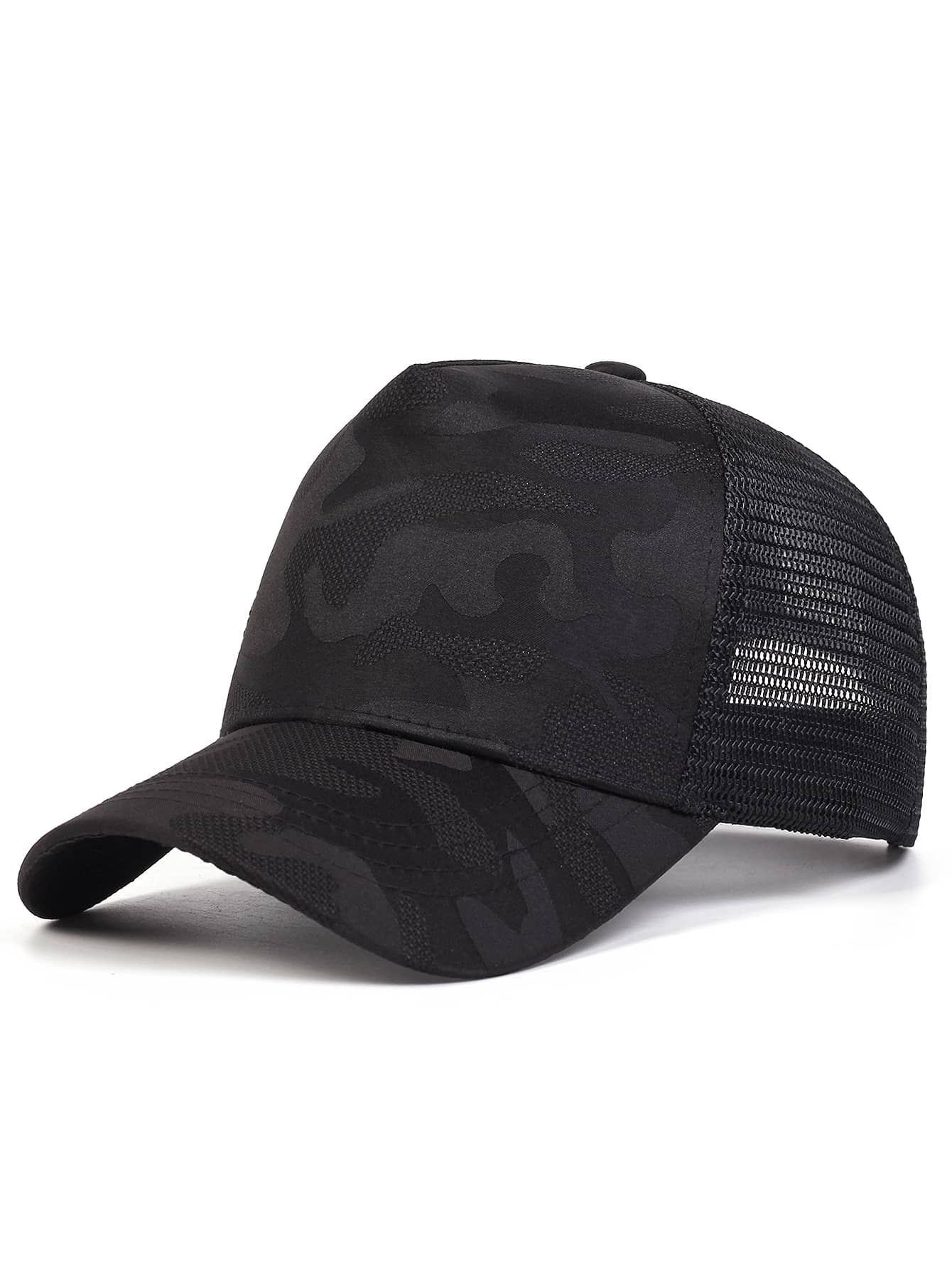 Men Camo Print Trucker Hat Casual - Multicolor - View 1
