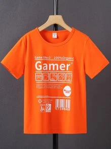 Boys Letter Graphic Tee - Burnt Orange - View 1