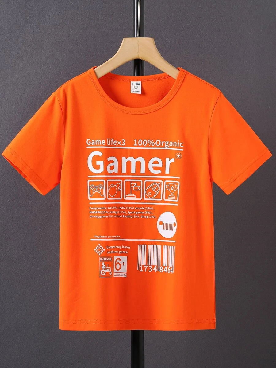 Boys Letter Graphic Tee - Burnt Orange - View 1