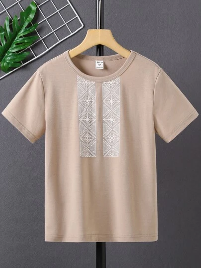 男孩幾何印花T恤