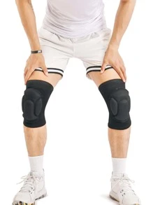 1pc Solid Knee Pad - Black - View 2