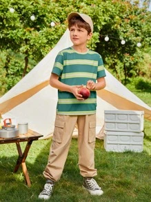 SHEIN Boys Striped Print Tee - Multicolor - View 6