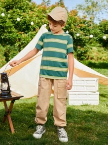 SHEIN Boys Striped Print Tee - Multicolor - View 7