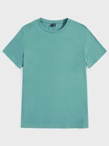 Manfinity NiteLyfe Men Round Neck Solid Tee - Green - View 1