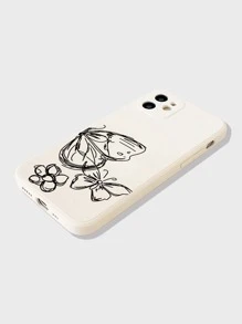 Butterfly Pattern Phone Case - Beige - View 2