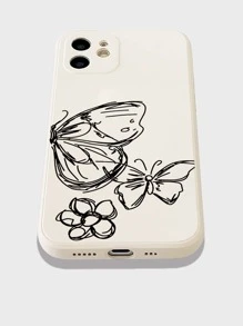Butterfly Pattern Phone Case - Beige - View 3