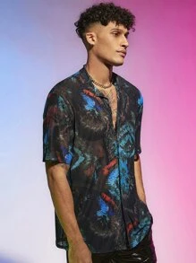 Manfinity RebelGame Men Tie Dye Shirt - Multicolor - View 4