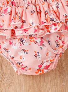 Bebé Body de tirantes fruncido & Shorts bajo a capas con banda cabeza - Multicolor - Ver 4