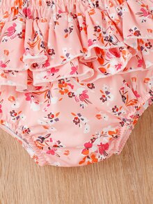 Bebé Body de tirantes fruncido & Shorts bajo a capas & Accesorio Diadema - Multicolor - Ver 5