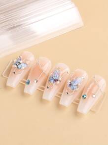 FULL BEAUTY 48 buc unghii false transparente, suport pentru afișare unghii, bandă pentru manichiură, accesorii pentru unghii, instrumente pentru unghii, instrumente pentru arta unghiilor, înapoi la școală, unghii, instrumente pentru unghii pentru presare