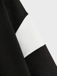 Manfinity Men Letter Graphic Contrast Panel Hoodie - Black - View 3